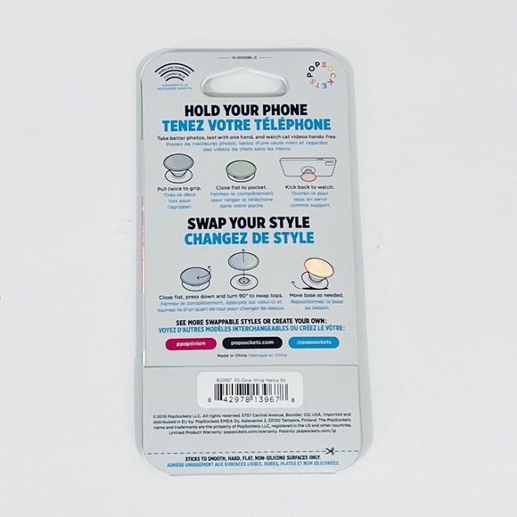 White Marble Popsocket - Picture 2 of 2